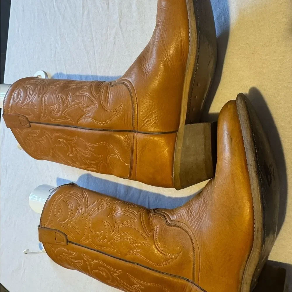 WOLVERINE MEN 9.5 Tan / butterscotch‎ Leather Western Cowboy Boots